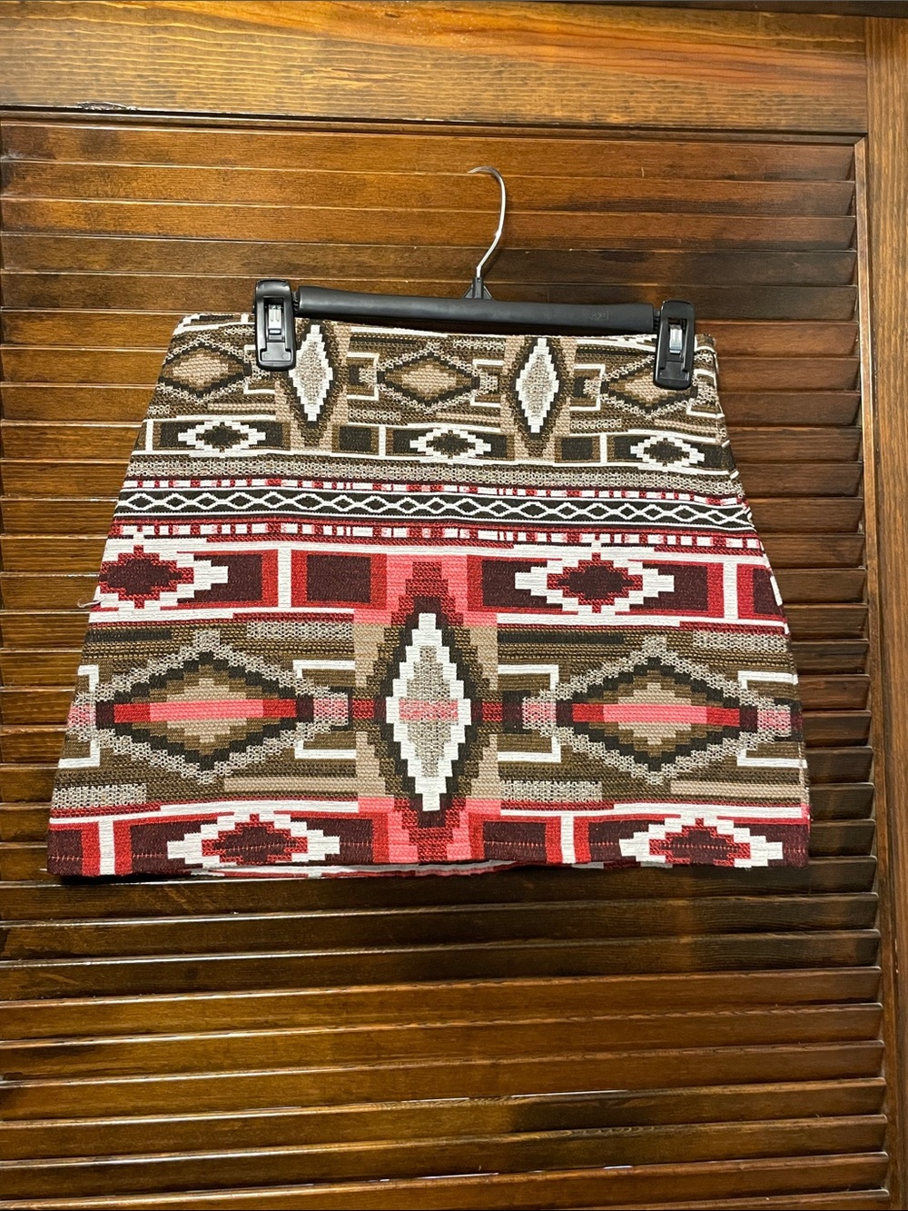 Zara Aztec Print Embroidered Mini Skirt - Picture 4 of 7